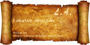 Lakatos Arszlán névjegykártya